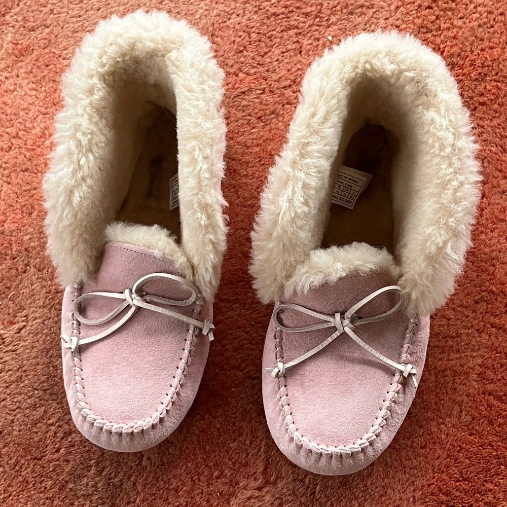 UGG Pink Suede Slippers size 8